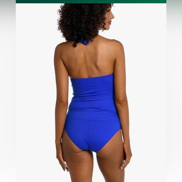 La Blanca Women's Island Goddess Halter Tankini Swimsuit Top, Sapphire, 14 - Picture 2 of 6
